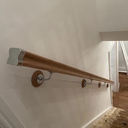 Traditional Wall Handrail & Chrome End Caps