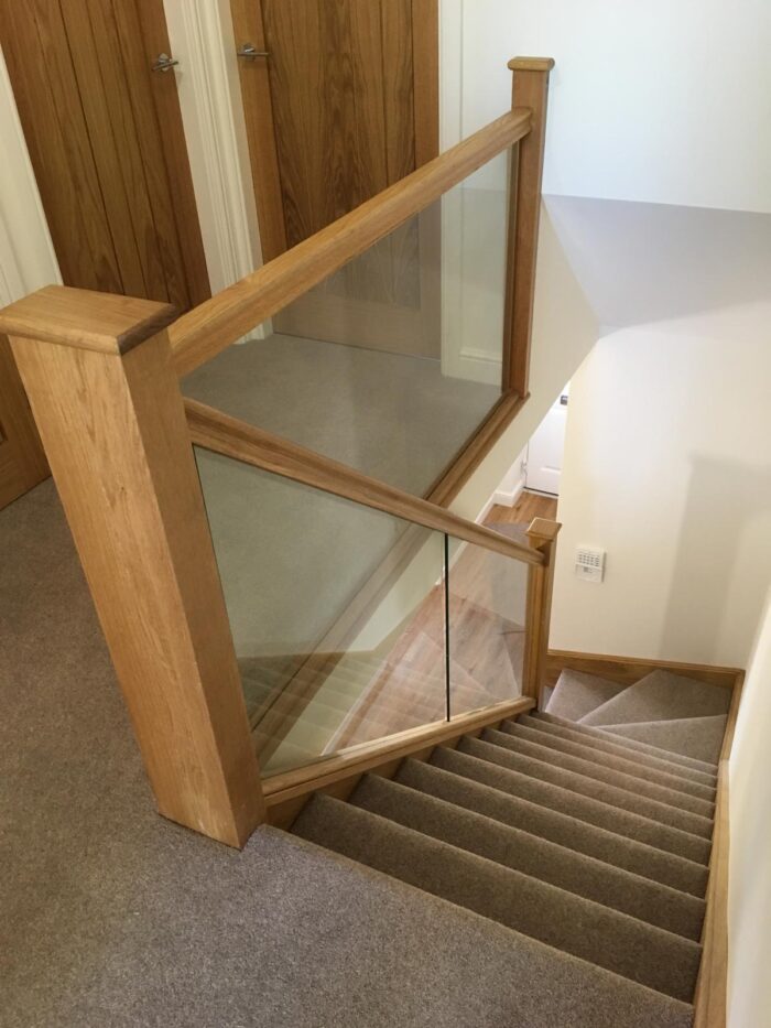 Oak and glass staircase