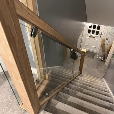 Glass Panels With Brushed Brackets