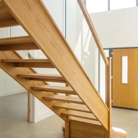 Oak Staircase With Glass Panels