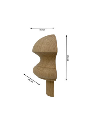 oak 95mm mushroom newel cap measurements