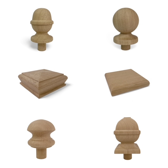 Oak 95mm newel posts & caps