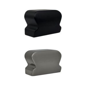 Low profile handrail end cap brushed and black