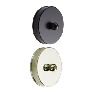 short mopstick end caps in black and brass