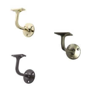 wall handrail brackets brushed black and brass