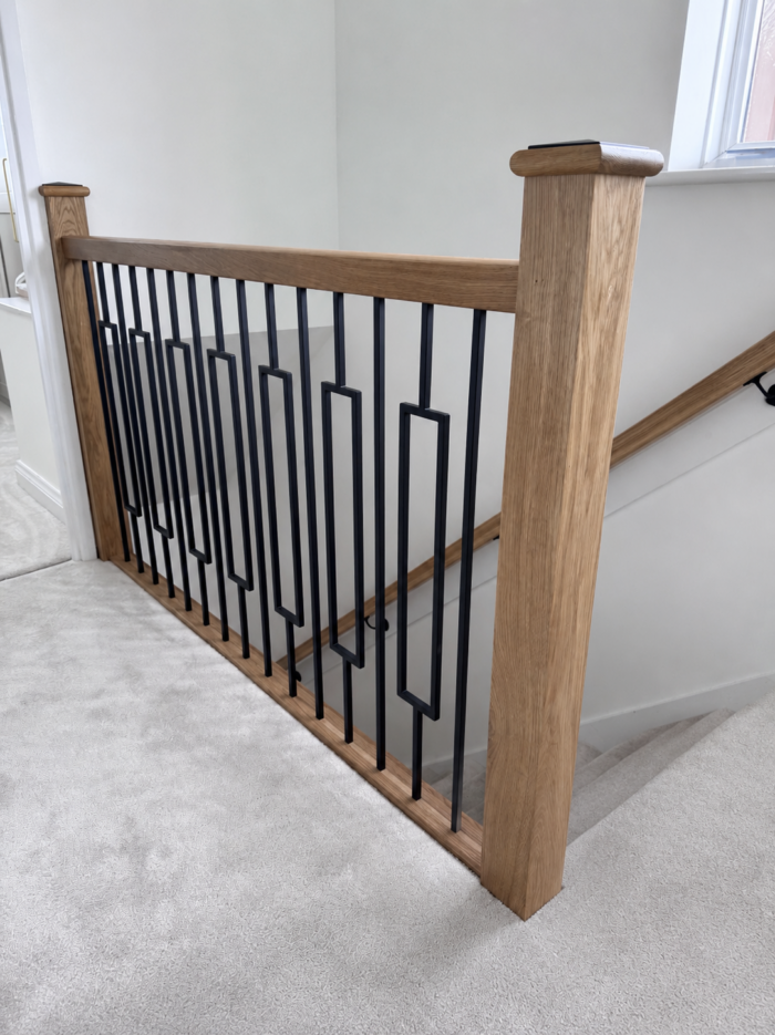 Black metal stair spindles